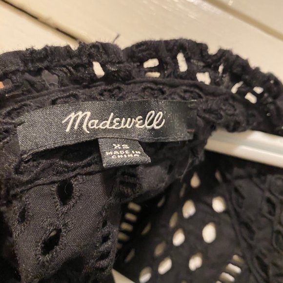 Madewell Black Eyelet Mockneck Top - Picture 6 of 9